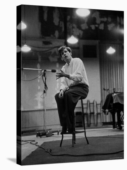 Canadian Pianist Glenn Gould Listens in Columbia Recording Studio Decides to Record Section Again-Gordon Parks-Premier Image Canvas