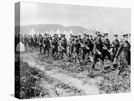 Canadian Troops Marching During Drills at Valcartier Camp after the Outbreak of World War I-null-Premier Image Canvas