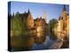 Canal and Belfry Tower in the Evening, Bruges, Belgium, Europe-Martin Child-Premier Image Canvas