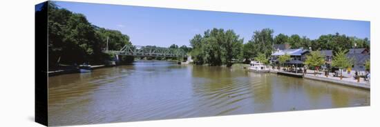 Canal Flowing Through a Village, Erie Canal, Pittsford, New York, USA-null-Premier Image Canvas