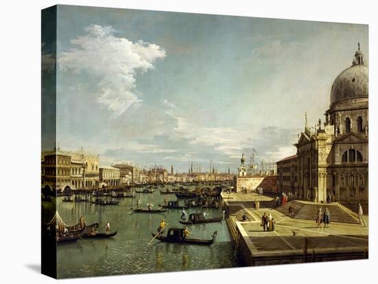 Canal Grande and the church Sta. Maria Salute in Venice.-Canaletto-Premier Image Canvas