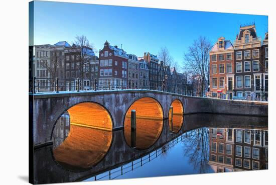 Canal In Amsterdam Netherlands-null-Stretched Canvas