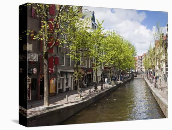 Canal in the Red Light District, Amsterdam, Netherlands, Europe-Amanda Hall-Premier Image Canvas