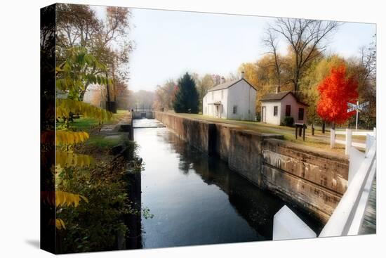 Canal Lock Fall Scene, Kingston, New Jersey-George Oze-Premier Image Canvas