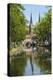 Canal Scene with Bridge, 16th Century East Port Gate Towers, Delft, Holland, Europe-James Emmerson-Premier Image Canvas