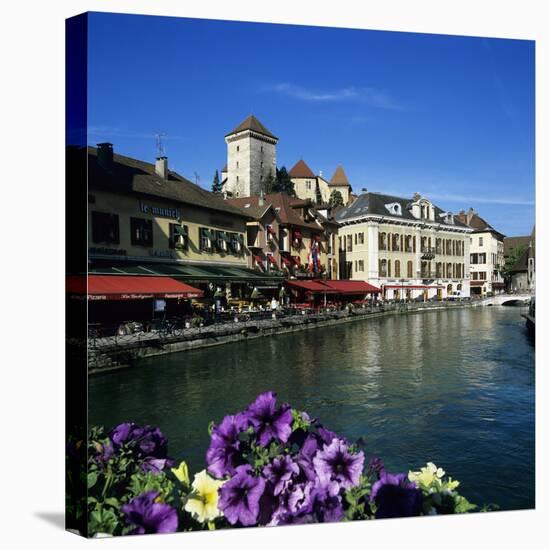 Canal Side Restaurants Below the Chateau, Annecy, Lake Annecy, Rhone Alpes, France, Europe-Stuart Black-Premier Image Canvas