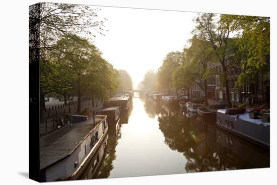 Canal, Sunrise, Amsterdam, the Netherlands, North Holland-Peter Adams-Premier Image Canvas