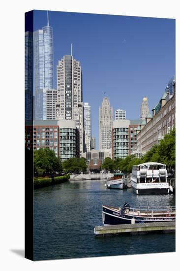 Canal View of the Chicago's Magnificent Mile City Skyline, Chicago, Illinois-Cindy Miller Hopkins-Premier Image Canvas