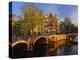 Canals at dusk, Amsterdam, Holland, Netherlands-Adam Jones-Premier Image Canvas