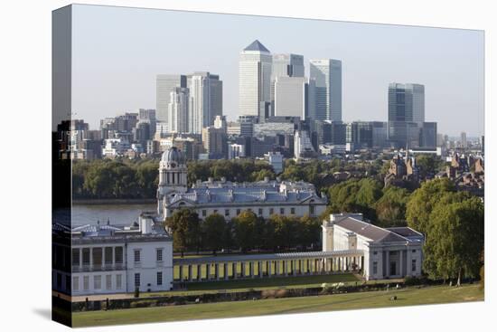 Canary Wharf from Greenwich Park, London, 2009-Peter Thompson-Premier Image Canvas
