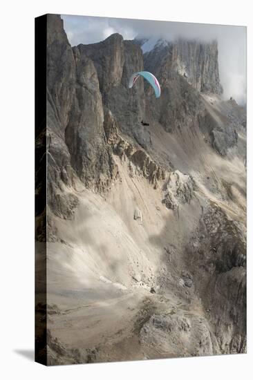 Canazei, Dolomites, Paraglider, Italy, Marmolada, Val Di Fassa-Frank Fleischmann-Premier Image Canvas