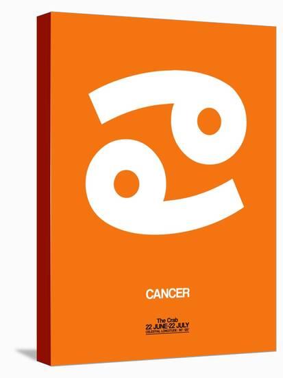 Cancer Zodiac Sign White on Orange-NaxArt-Stretched Canvas