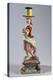 Candlestick Depicting Woman with Fish, Ceramic-null-Premier Image Canvas