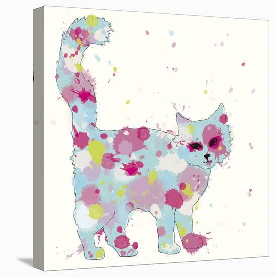 Candy Cat I-Clara Wells-Stretched Canvas