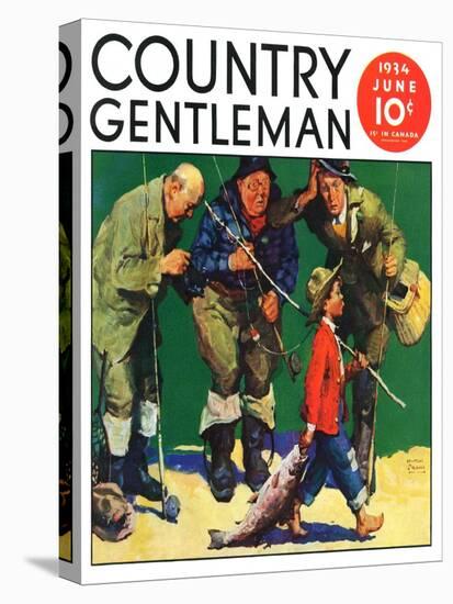 "Cane Pole Catch," Country Gentleman Cover, June 1, 1934-William Meade Prince-Premier Image Canvas