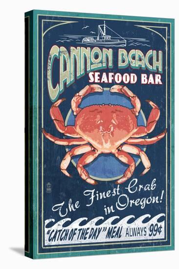 Cannon Beach, Oregon - Dungeness Crab-Lantern Press-Stretched Canvas