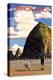 Cannon Beach, Oregon - Haystack Rock-Lantern Press-Stretched Canvas