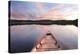 Canoe Bow Lake Sunset Ontario-null-Stretched Canvas