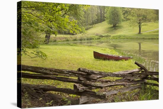 Canoe & Fence-Monte Nagler-Stretched Canvas