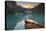 Canoe on Lake Louise at Sunrise-Miles Ertman-Premier Image Canvas