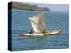 Canoe with Sail, River Gambia, the Gambia, West Africa, Africa-J Lightfoot-Premier Image Canvas