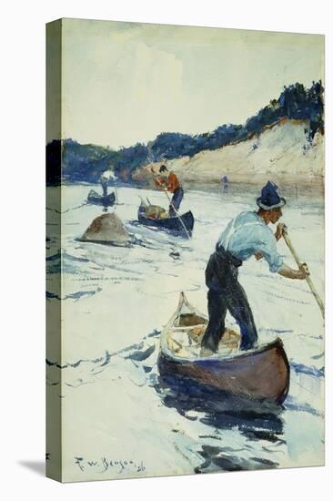 Canoeing, 1926 (Watercolour and Pencil on Paper Laid on Board)-Frank Weston Benson-Premier Image Canvas