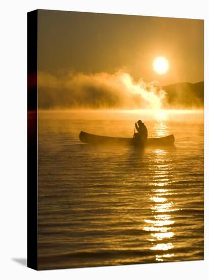 Canoeing at Sunrise, Moosehead Lake, Maine, USA-Jerry & Marcy Monkman-Premier Image Canvas