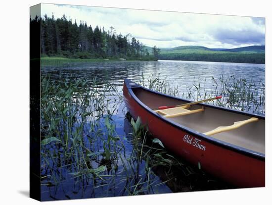 Canoeing on Lake Tarleton, White Mountain National Forest, New Hampshire, USA-Jerry & Marcy Monkman-Premier Image Canvas