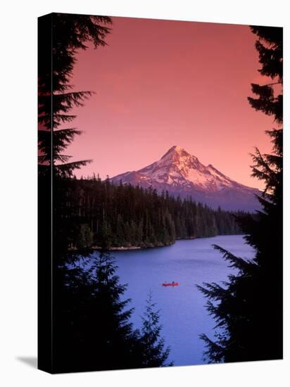 Canoeing on Lost Lake in the Mt. Hood National Forest, Oregon, USA-Janis Miglavs-Premier Image Canvas