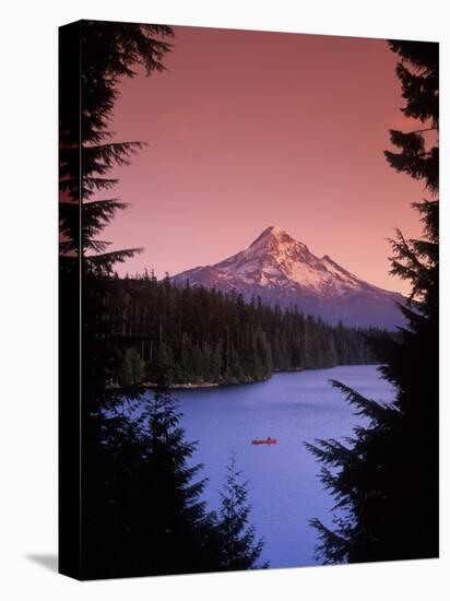 Canoeing on Lost Lake in the Mt Hood National Forest, Oregon, USA-Janis Miglavs-Premier Image Canvas