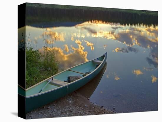 Canoeing on Rainy Lake at Sunset in the Lolo National Forest, Montana, Usa-Chuck Haney-Premier Image Canvas