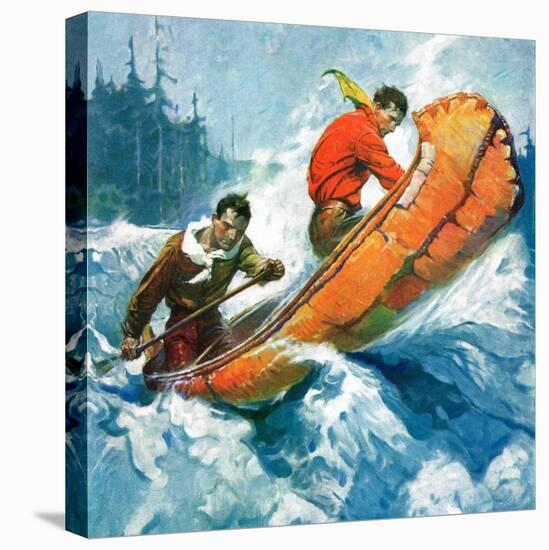 "Canoeing Through Rapids,"March 1, 1930-Frank Schoonover-Premier Image Canvas