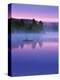 Canoeist on Lake at Sunrise, Algonquin Provincial Park, Ontario, Canada-Nancy Rotenberg-Premier Image Canvas