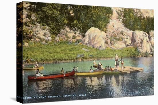 Canoes at Camp Steward, Kerrville, Texas-null-Stretched Canvas