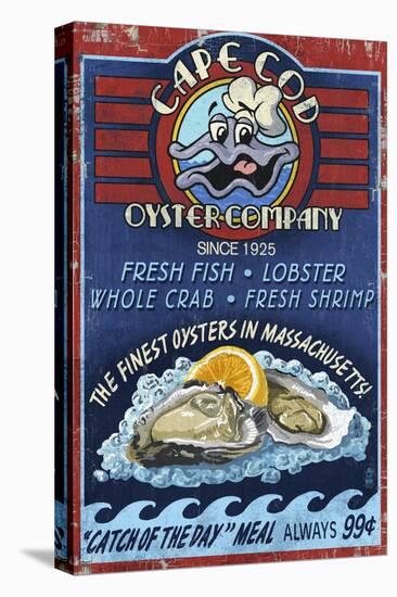 Cape Cod, Massachusetts - Oyster Bar-Lantern Press-Stretched Canvas