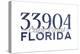 Cape Coral, Florida - 33904 Zip Code (Blue)-Lantern Press-Stretched Canvas