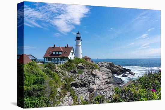 Cape Elizabeth, Maine, USA. Portland Head Light is a historic lighthouse.-Janet Horton-Premier Image Canvas