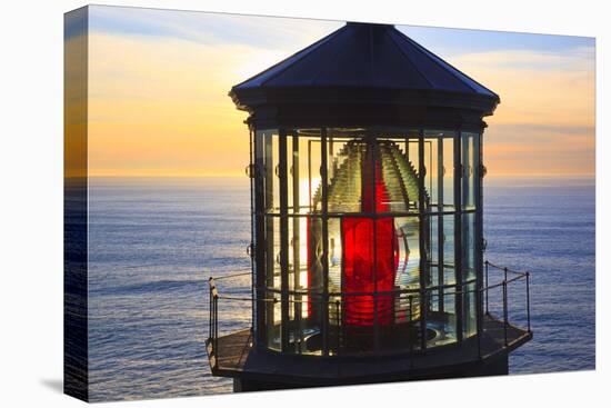 Cape Meares Lighthouse Lens at Sunset, from Cape Meares, Oregon, USA-Craig Tuttle-Premier Image Canvas