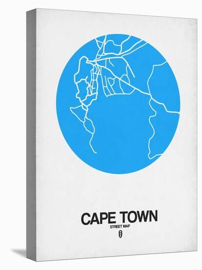 Cape Town Street Map Blue-NaxArt-Stretched Canvas