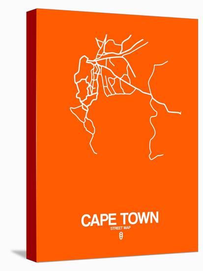 Cape Town Street Map Orange-NaxArt-Stretched Canvas