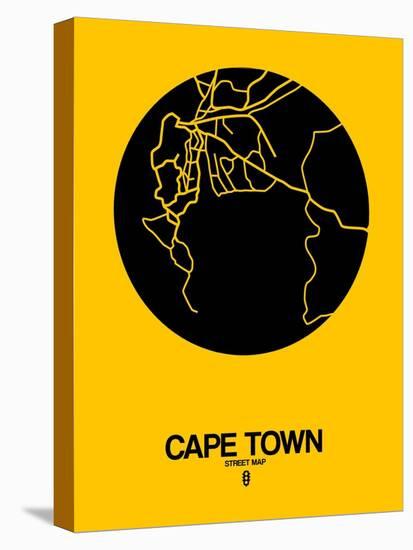 Cape Town Street Map Yellow-NaxArt-Stretched Canvas