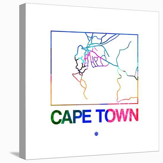 Cape Town Watercolor Street Map-NaxArt-Stretched Canvas