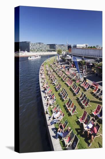 Capital Beach bar at Spreebogen Park, TV Tower, Berlin, Germany, Europe-Markus Lange-Premier Image Canvas