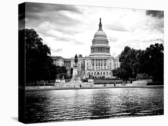 Capitol Reflecting Pool and the Capitol Building, US Congress, Washington D.C, White Frame-Philippe Hugonnard-Stretched Canvas