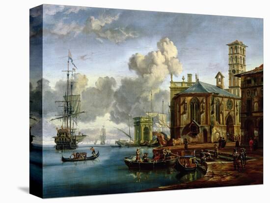 Capriccio of a Mediterranean Port-Abraham Storck-Premier Image Canvas