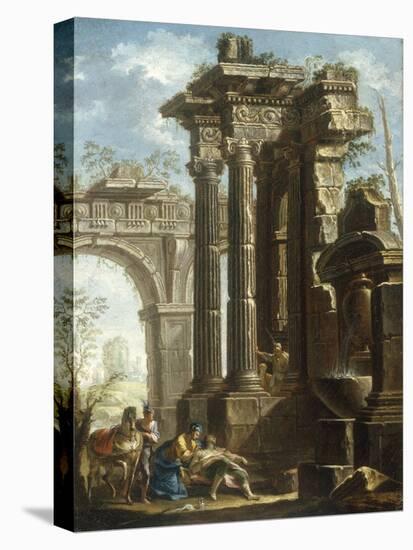 Capriccio of Classical Ruins with the Death of St Francis Xavier-Gian Paolo Panini-Premier Image Canvas