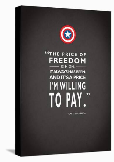 Capt America Quote-Mark Rogan-Stretched Canvas