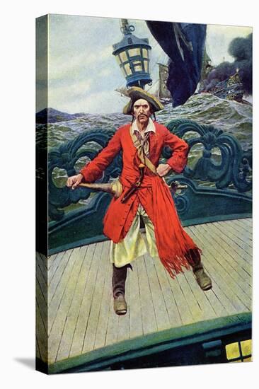 Captain Keith on the Deck of His Ship. Illustration from “Book of Pirates Buccaneers and Marooners-Howard Pyle-Premier Image Canvas