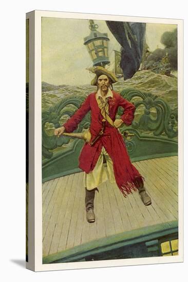 Captain Keitt on His Quarter-Deck-Howard Pyle-Stretched Canvas