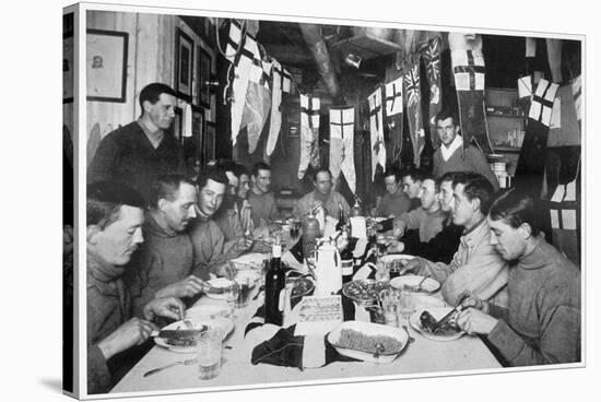 'Captain Scott's last Birthday Dinner', Antarctica, June 6th 1911-Herbert Ponting-Stretched Canvas